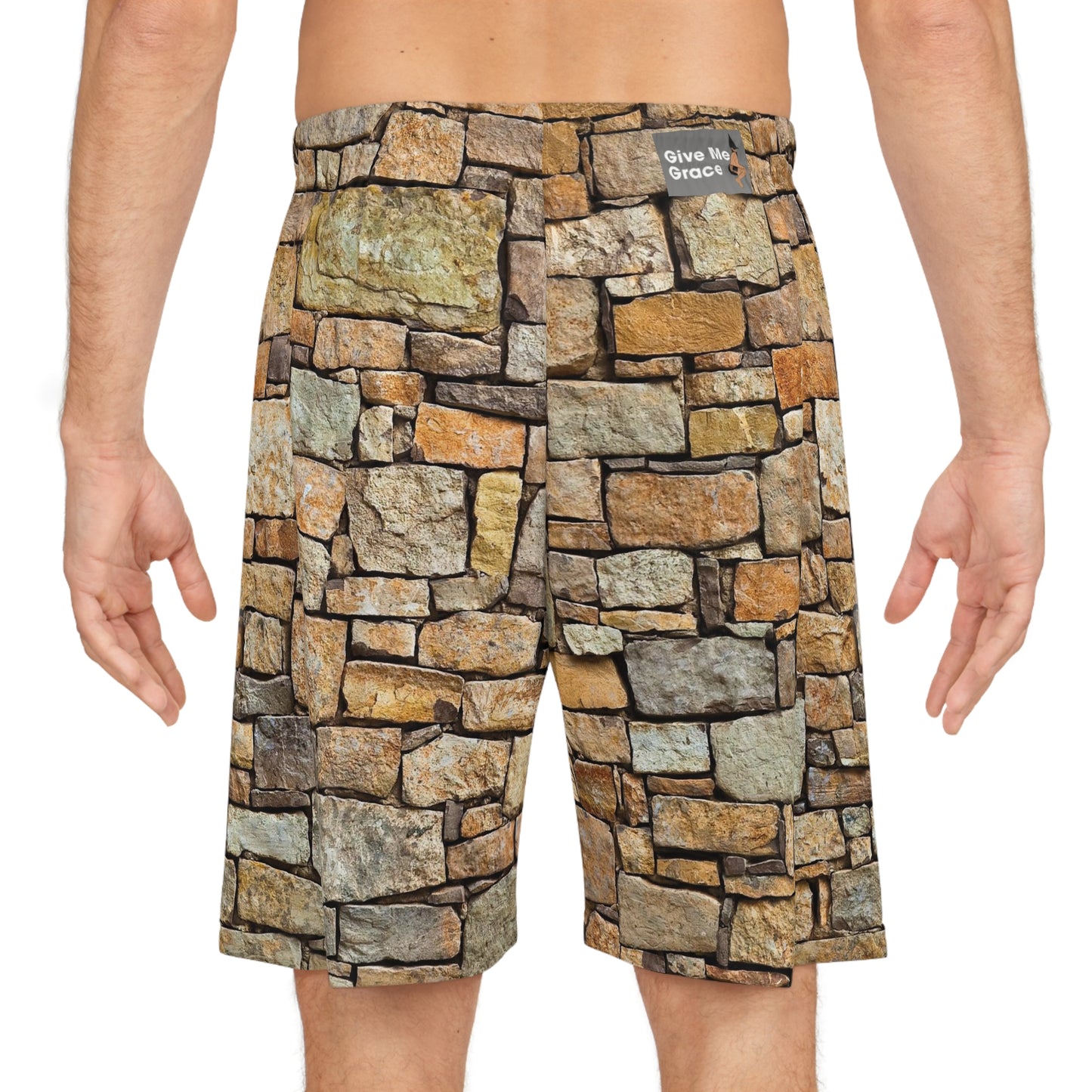 Brick Stone Wall 'Solid as a Rock' Basketball Shorts — Streetwear