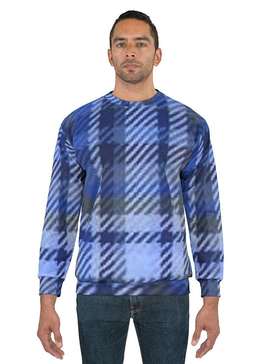 Blue Plaid Long Sleeve Unisex Shirt - Teens College Christmas Holiday Men's Fashion