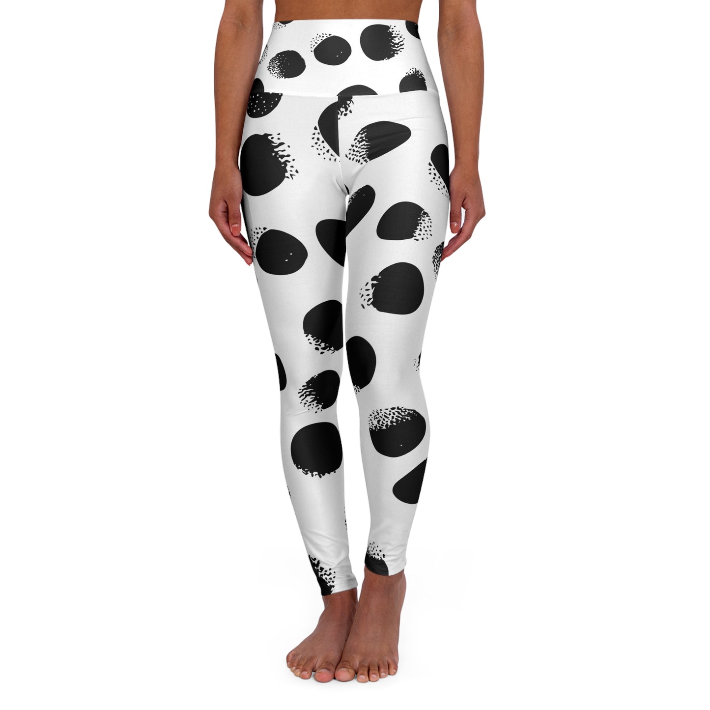 Yoga Leggings - Timeless Classic Polkadot Style Graphic Design - High Waisted for Work, Workout, and Night Out