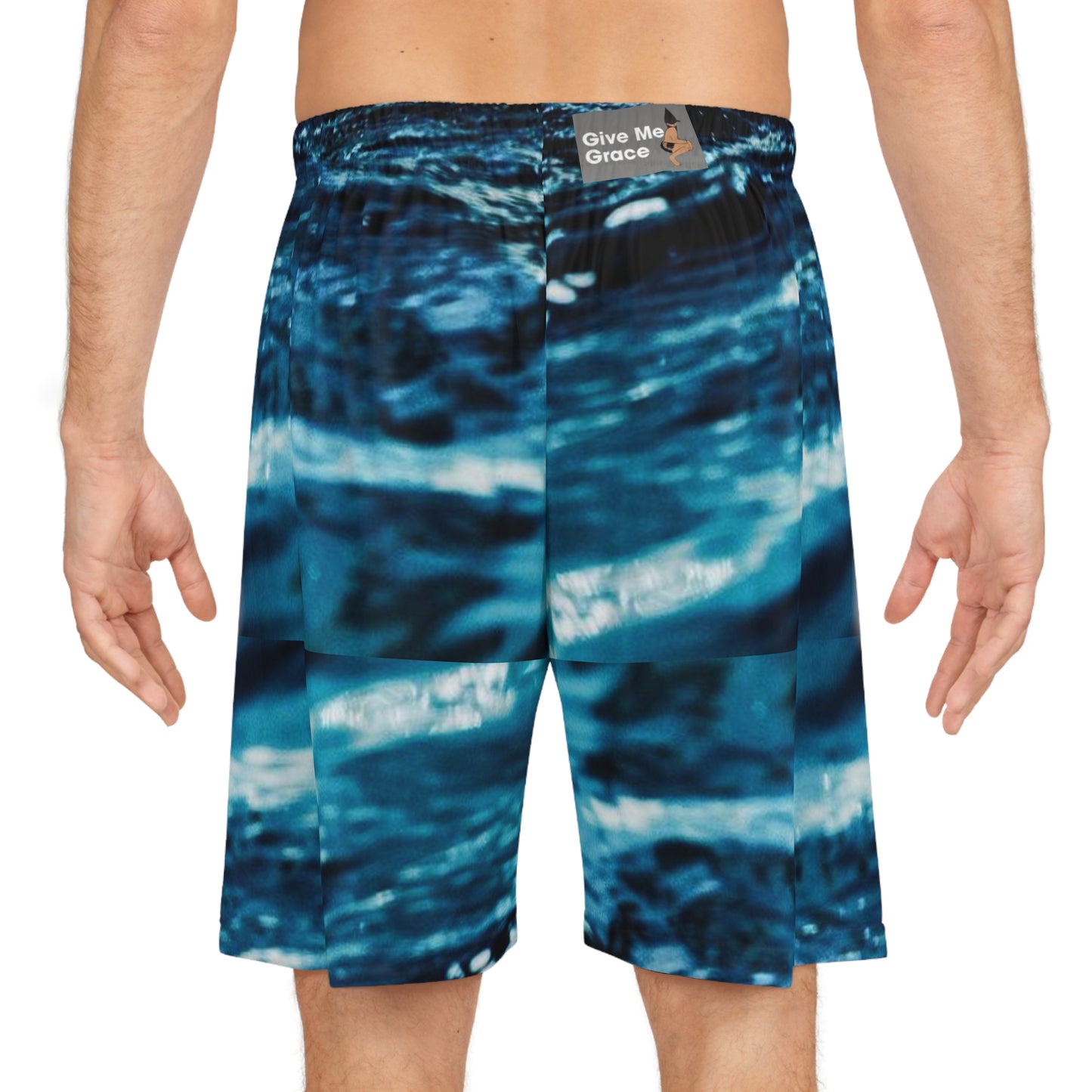 Give Me Grace SWIM Ocean Graphic Basketball Shorts | All-Over Print
