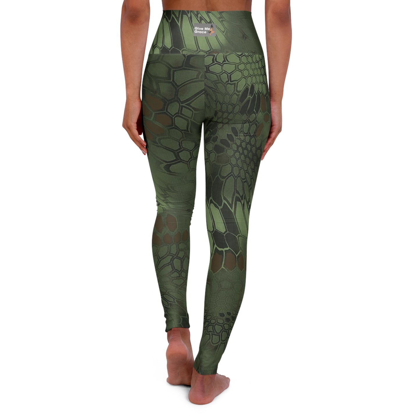 High-Waisted Yoga Leggings — Give Me Grace Print