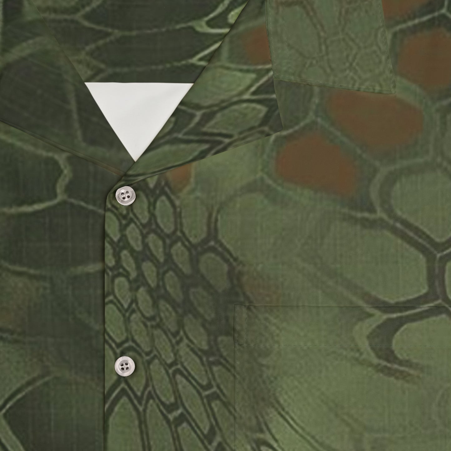 Green Hawaiian Shirt, Tropical Button-Up, Vacation Outfit, Lightweight Aloha Top, Pyramid Hat Print, Men's Beachwear