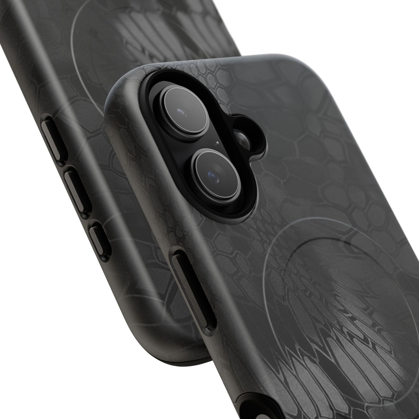 Magnetic Tough Phone Case — Black Snake Skin Protective Cover