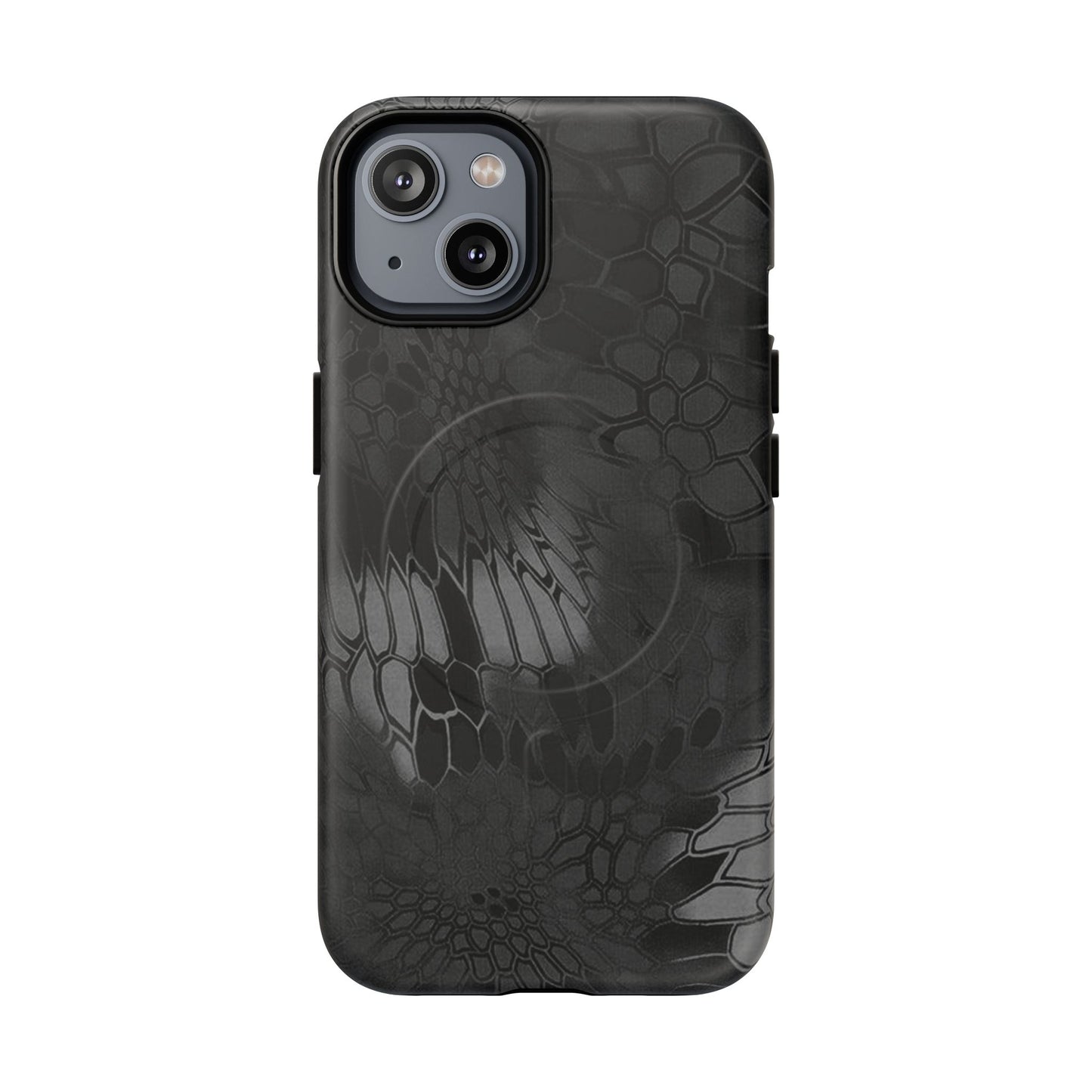 Magnetic Tough Phone Case — Black Snake Skin Protective Cover