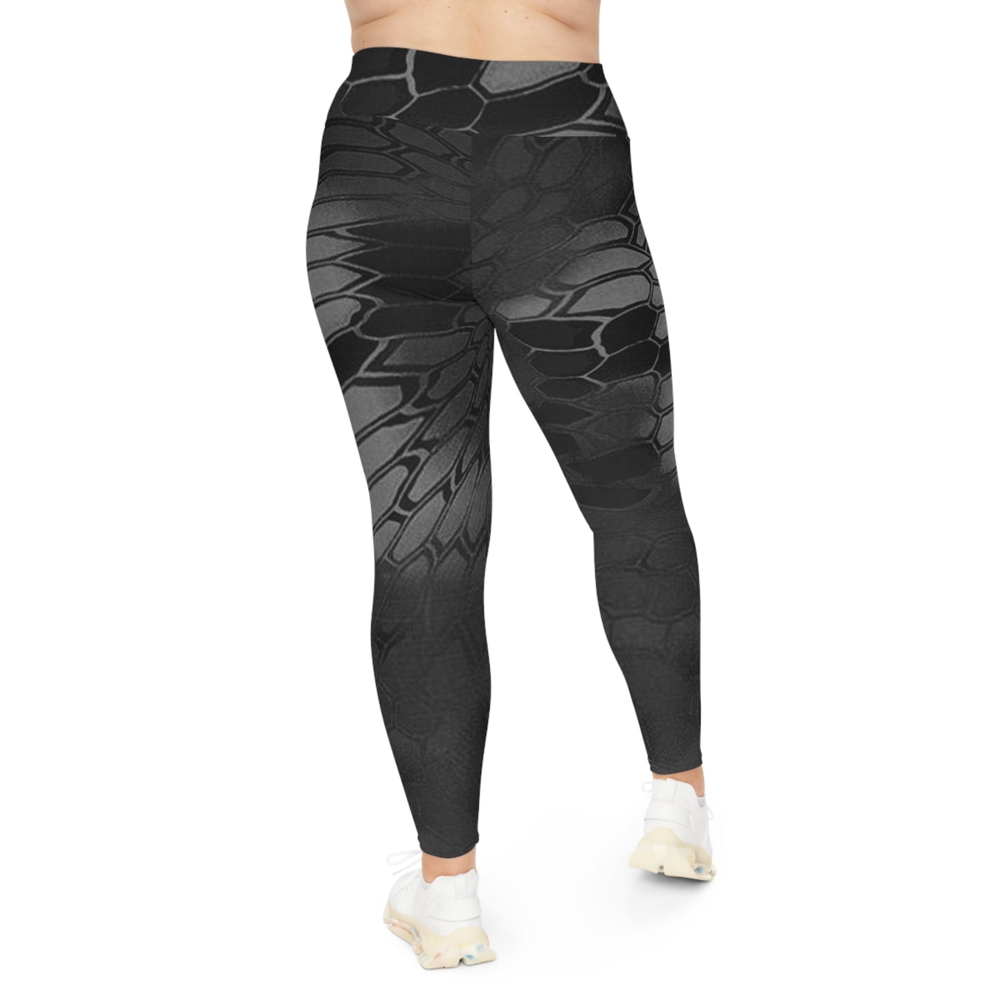 Plus Size Leggings — "Give Me Grace" Camo Snakeskin Floral Print (Up to 6X)
