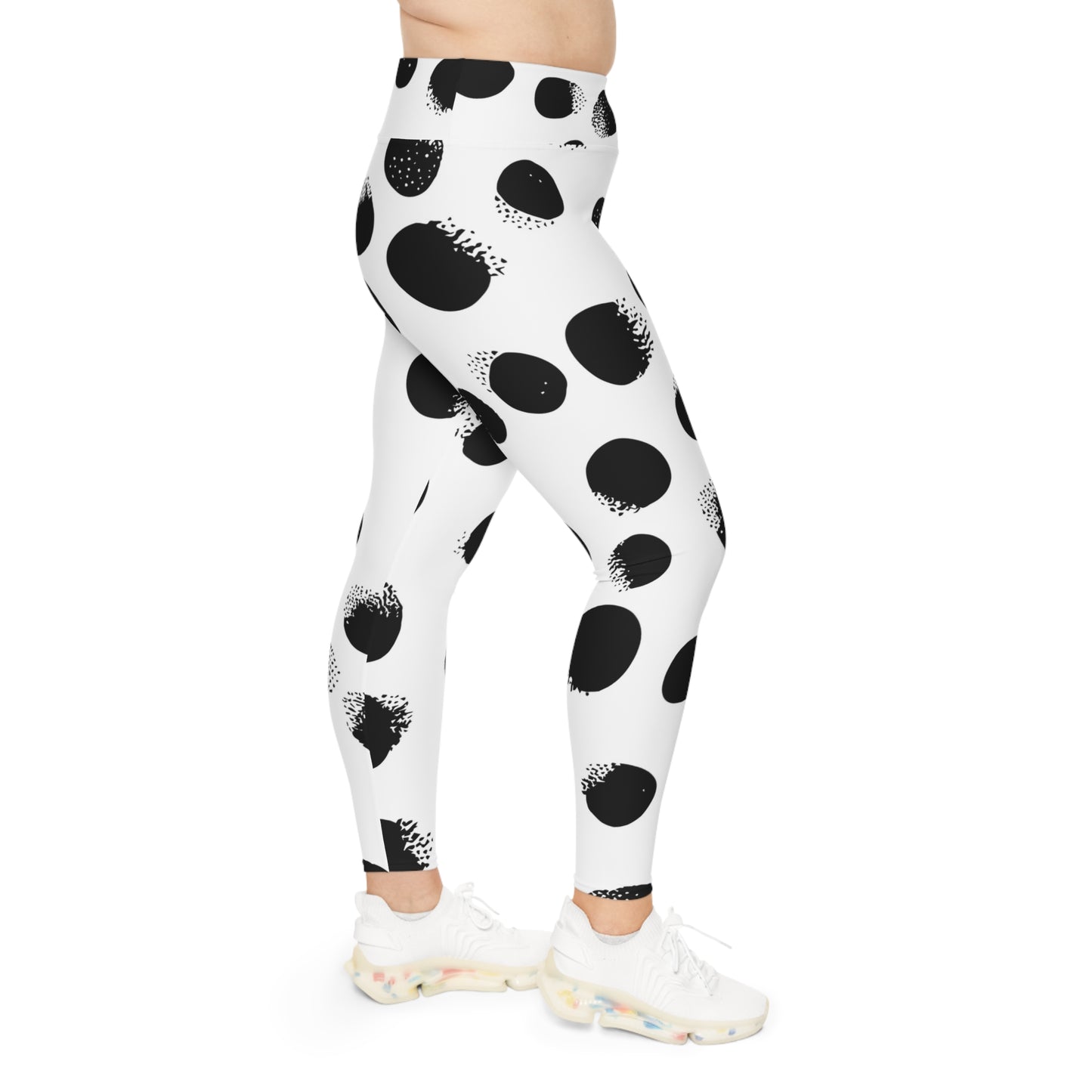 Polkadot Classic Black & White Great Quality Stylish Leggings - Plus Size Up to 6X