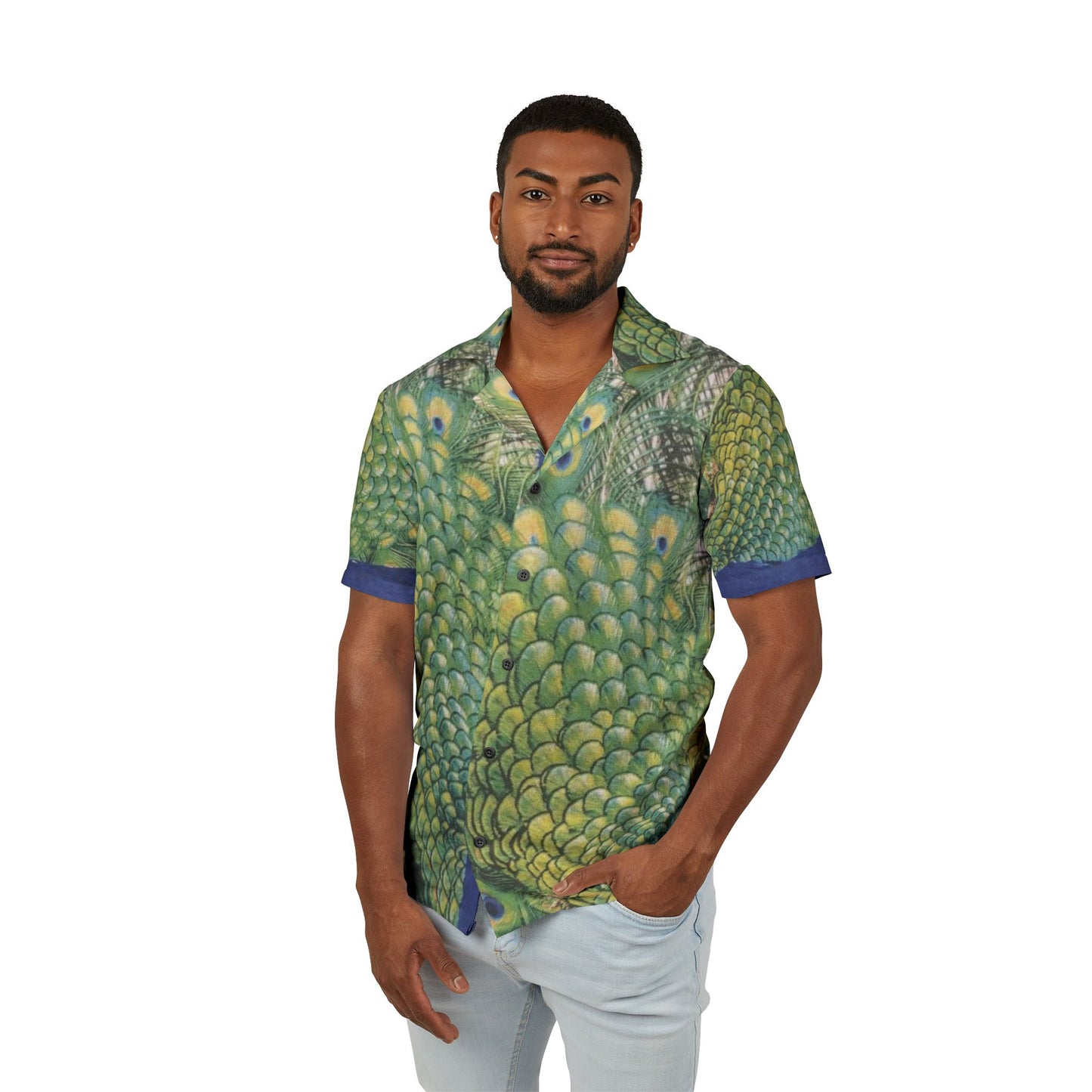 Peacock Graphic Hawaiian Camp Shirt — Island Yachting & Date Night Print